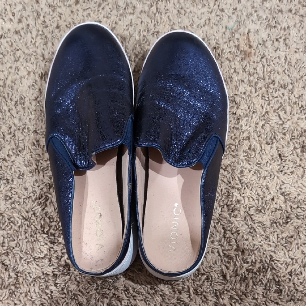 Navy Blue Slip-On Sneakers - Picture 2 of 4